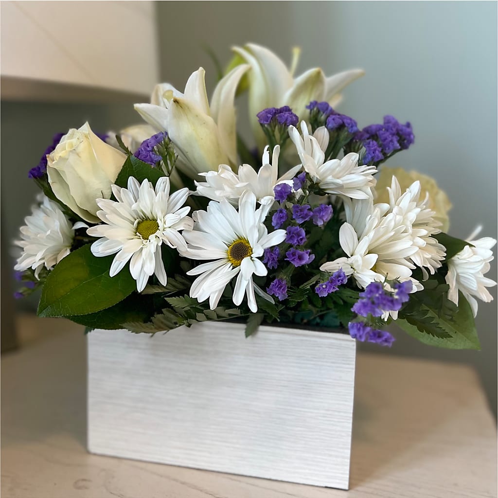 Beyond Blue Box Bouquet – Bruce Philp Florist, Windsor ON