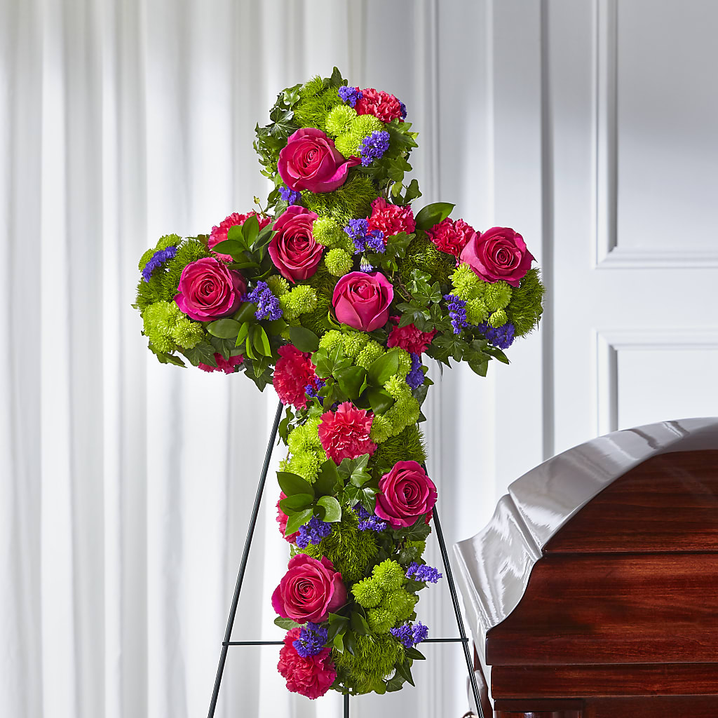 Tribute Rose Floral Cross – Bruce Philp Florist, Windsor ON