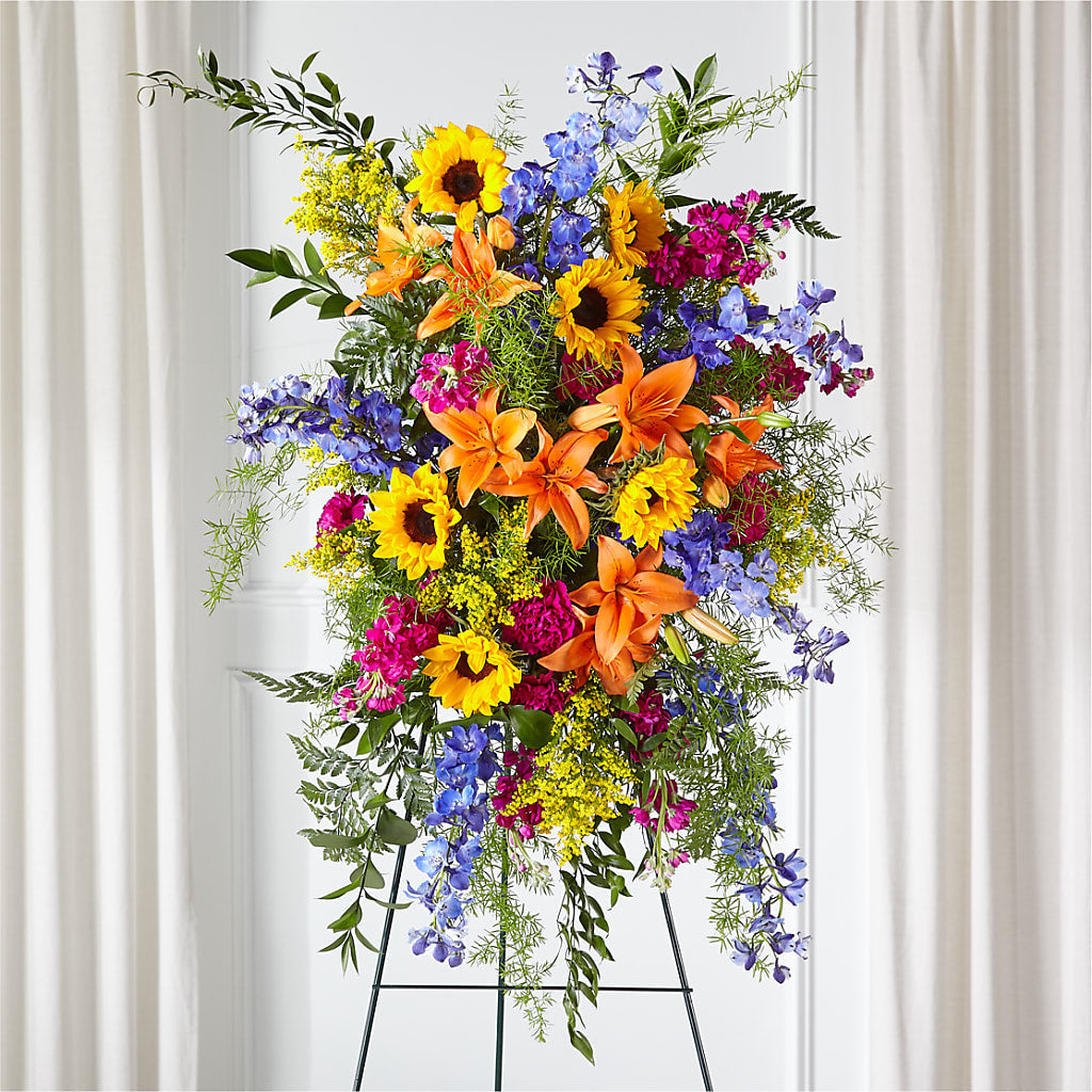 Sunlit Memories Standing Spray (Standard) – Bruce Philp Florist, Windsor ON