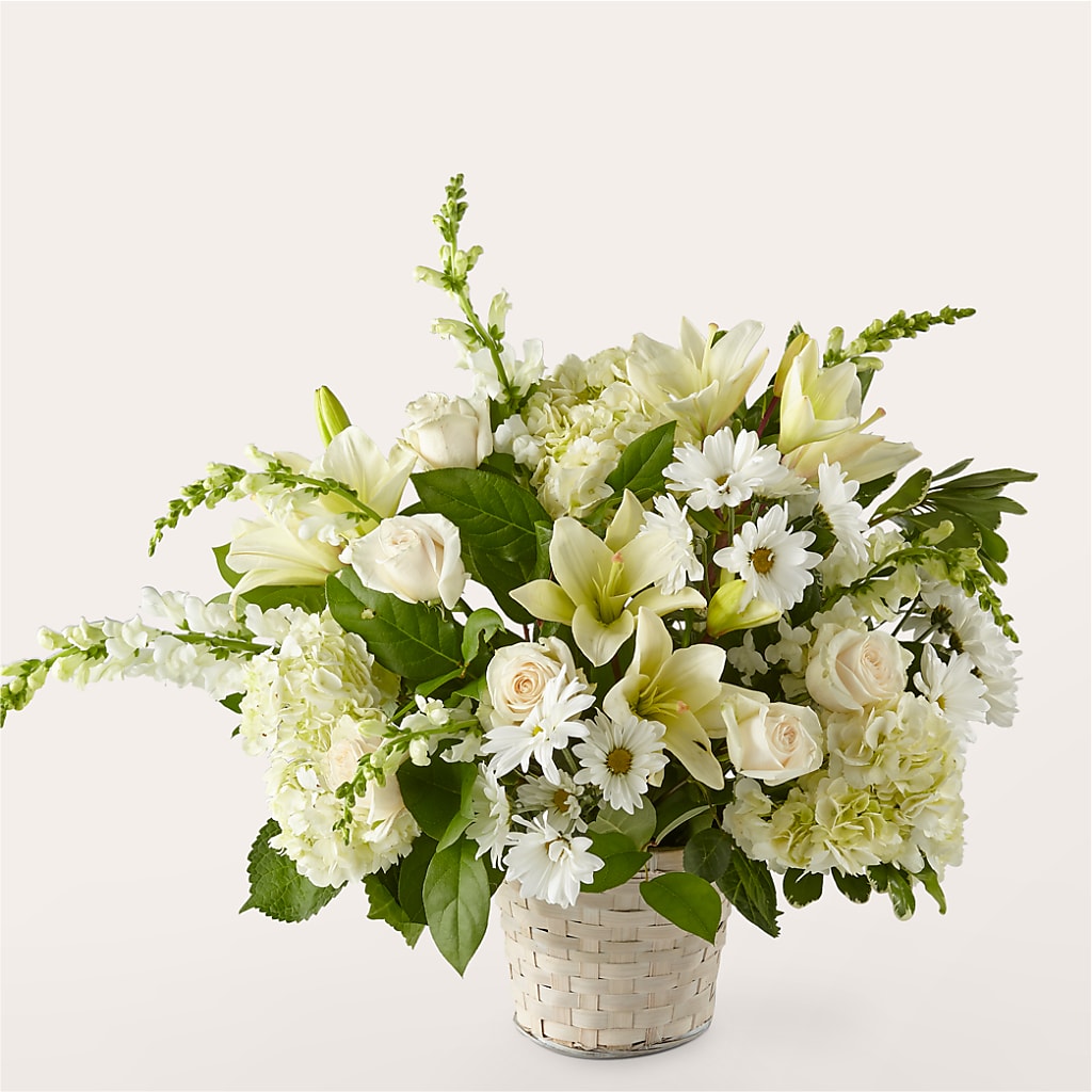 Ivory Elegance Floral Basket – Bruce Philp Florist, Windsor ON