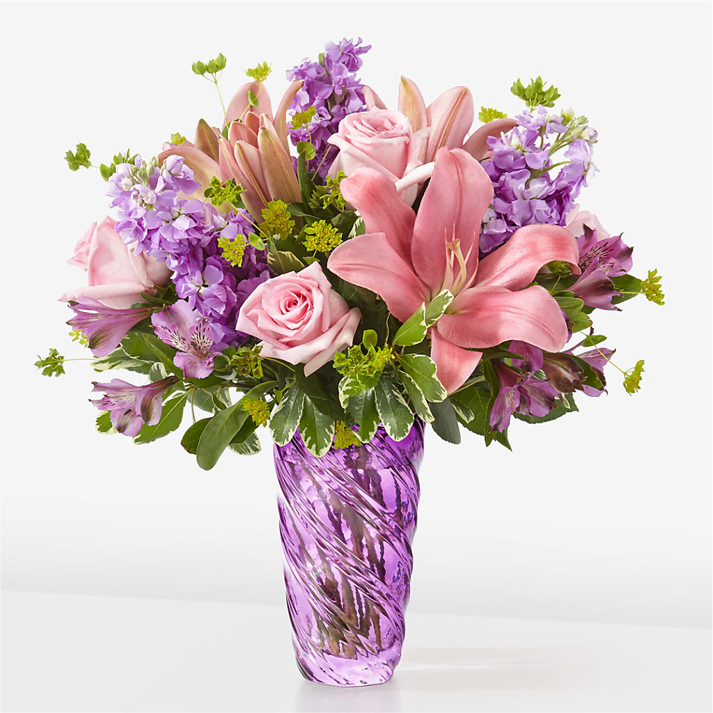 Precious Petals Bouquet with Luxe Swirl Vase – Bruce Philp Florist, Windsor ON