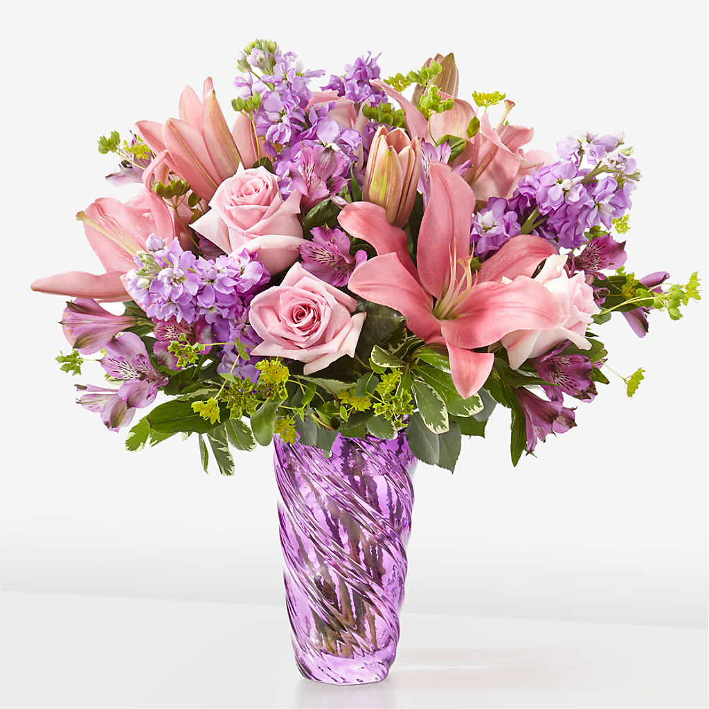 Precious Petals Bouquet with Luxe Swirl Vase – Bruce Philp Florist, Windsor ON