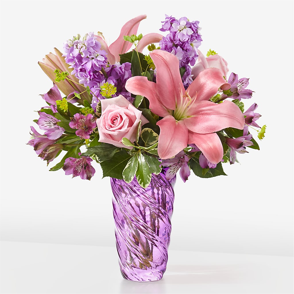 Precious Petals Bouquet with Luxe Swirl Vase – Bruce Philp Florist, Windsor ON