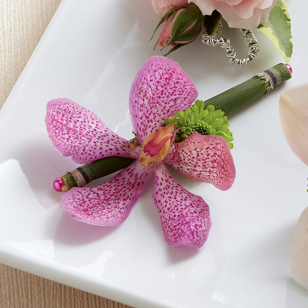 Pink Mokara Boutonniere – Bruce Philp Florist, Windsor ON