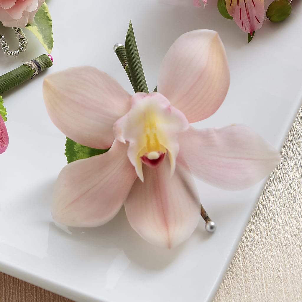 Pink Cymbidium Boutonniere – Bruce Philp Florist, Windsor ON