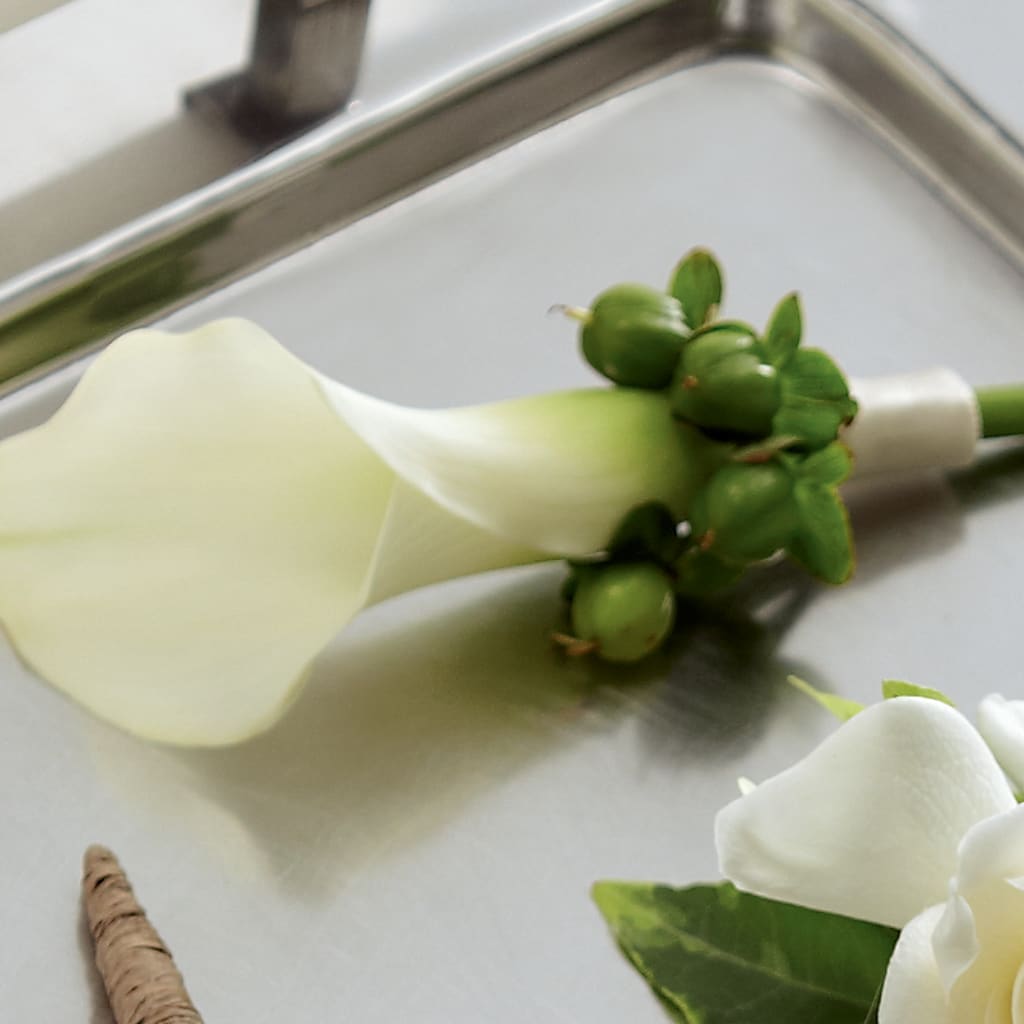 White Calla Boutonniere – Bruce Philp Florist, Windsor ON
