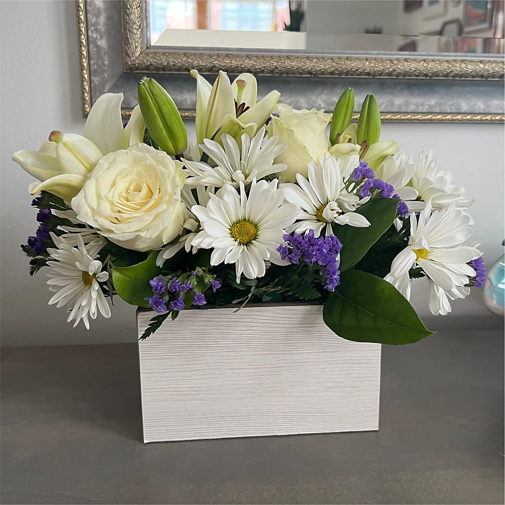 Beyond Blue Box Bouquet –  Bruce Philp Florist, Windsor ON