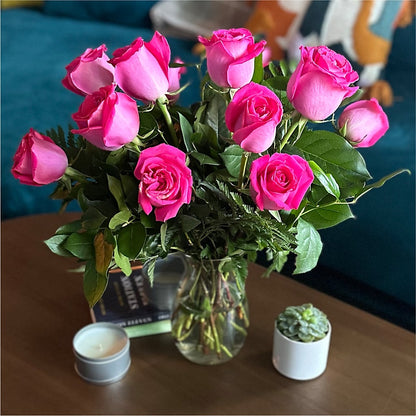 Long Stem Pink Rose Bouquet –  Bruce Philp Florist, Windsor ON