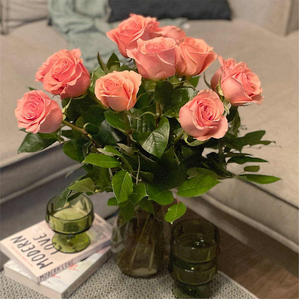 Long Stem Pink Rose Bouquet –  Bruce Philp Florist, Windsor ON