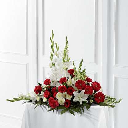 Crimson & White Arrangement –  Bruce Philp Florist, Windsor ON