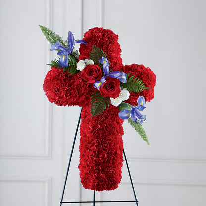 Faithful Hero Floral Cross –  Bruce Philp Florist, Windsor ON