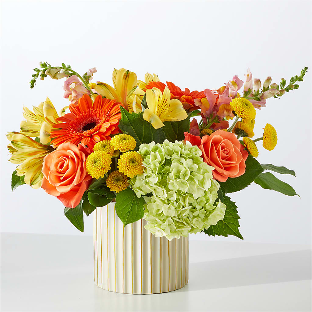 Autumn Sunshine Bouquet with Ivory Vase –  Bruce Philp Florist, Windsor ON