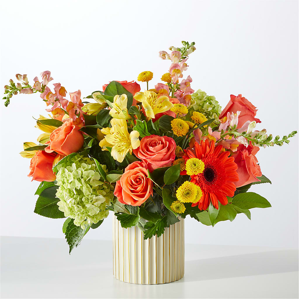 Autumn Sunshine Bouquet with Ivory Vase –  Bruce Philp Florist, Windsor ON