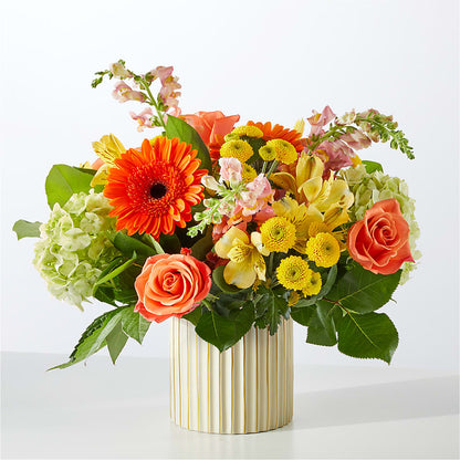 Autumn Sunshine Bouquet with Ivory Vase –  Bruce Philp Florist, Windsor ON