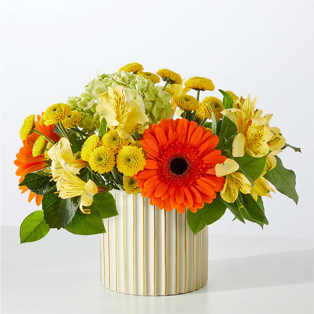 Autumn Sunshine Bouquet with Ivory Vase –  Bruce Philp Florist, Windsor ON
