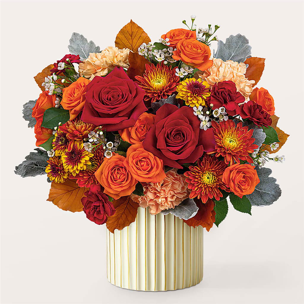 Merlot Bouquet with Ivory Vase –  Bruce Philp Florist, Windsor ON